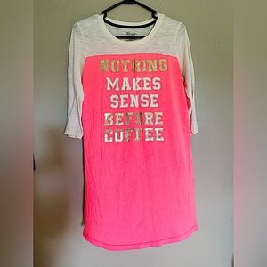 Nothing Makes Sense Before Coffee Sleeper, size S/M, comfy & cute